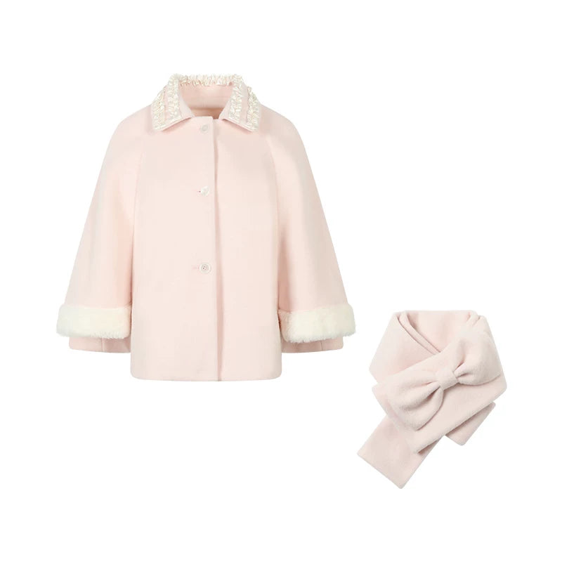 スイートコート+ハイウエストスカート+ニットスカーフ