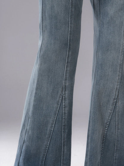 Baby Blue Stretch Skinny Denim Flared Pants