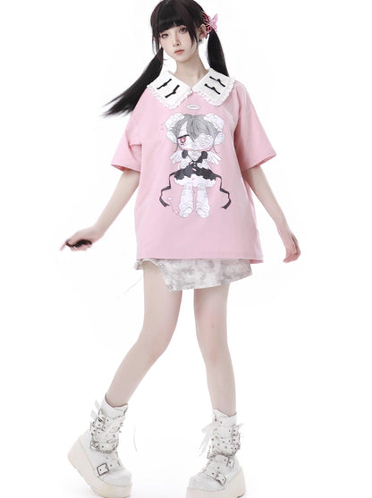 Plate Botan Doll Design Summer Tops