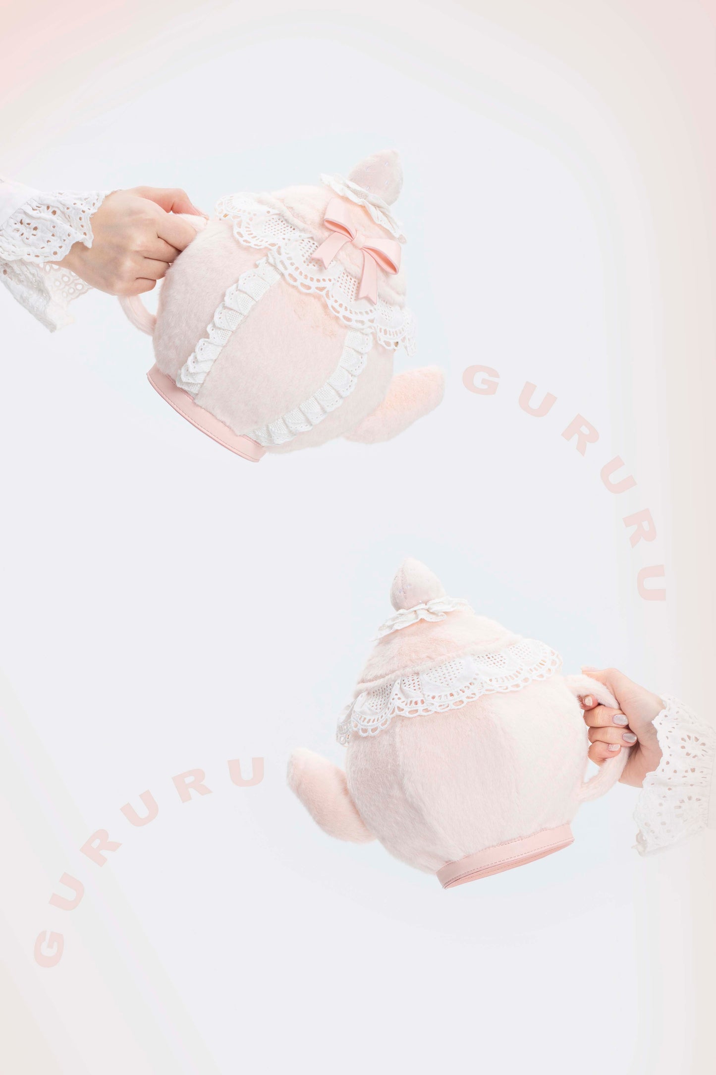 ピュアピンクティーポットバッグ