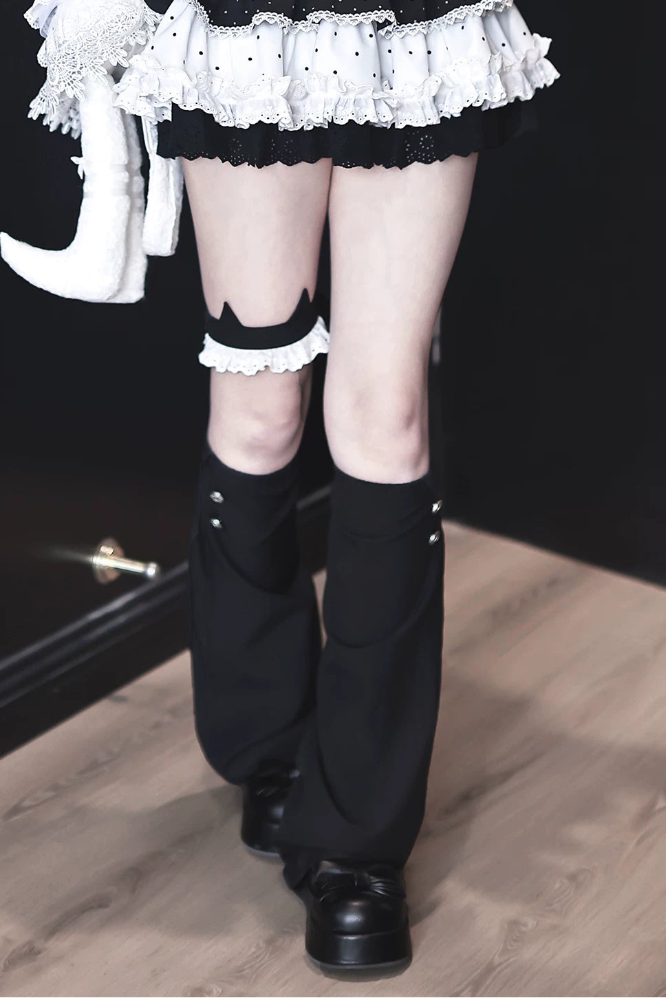 [Pre-order Deadline: June 29] Vintage Black x White Polka Dot Series Accessories (Cat Ear Headband, Leg Warmers, Cat Ear Leg Ring)