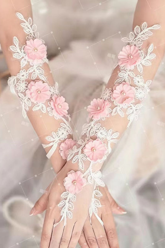 Floral Lace Fingerless Gloves