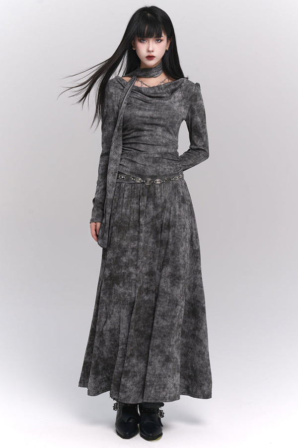 Mode Girl Dark Gray Long Dress
