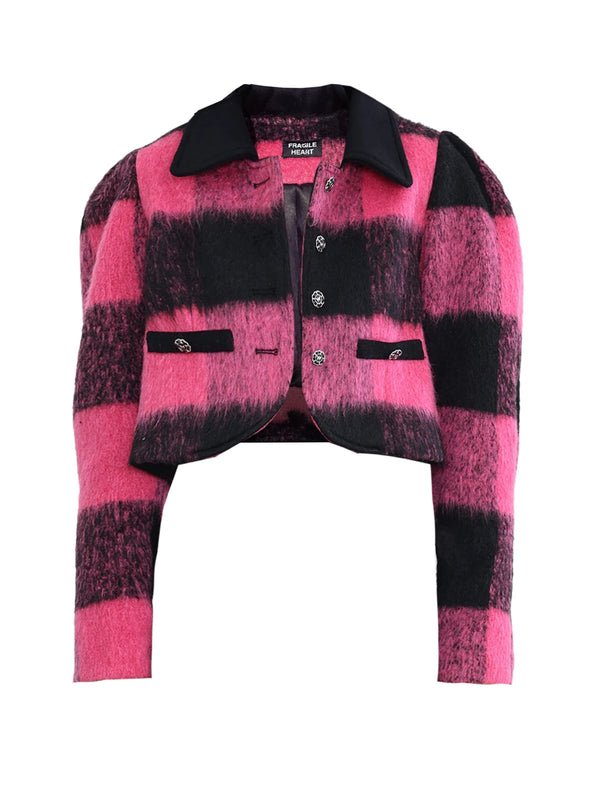 Rose Check Short Jacket