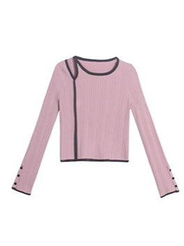 Gray Pink Plum Tight Top