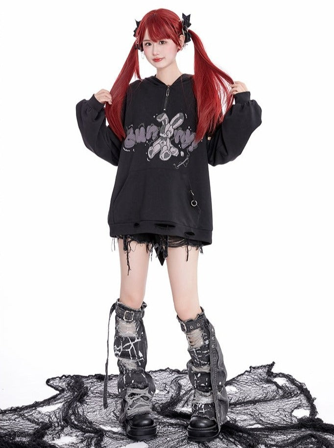 Dark Hot Girl Subkultur Hase Hoodie