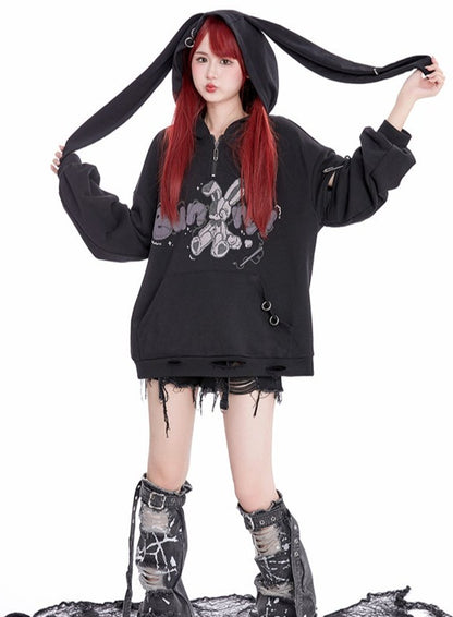 Dark Hot Girl Subkultur Hase Hoodie