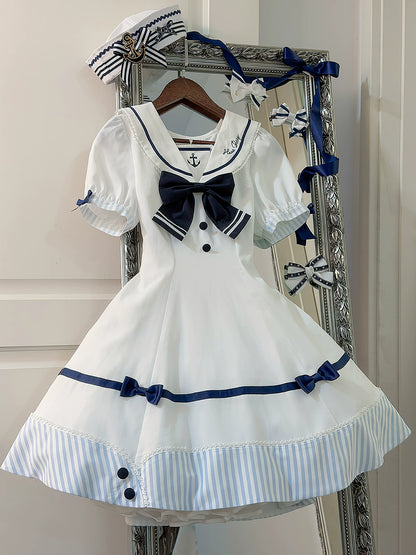 [Vorbestellartikel] Marine-Streifen-Sailor-Lolita-Serie Sailor-Schleifenhut