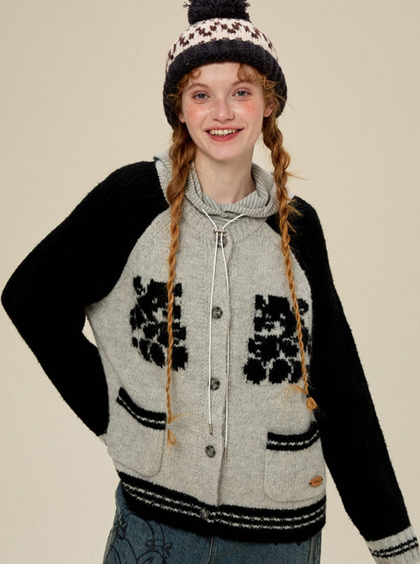 レトロモノグラムショートニットカーディガン