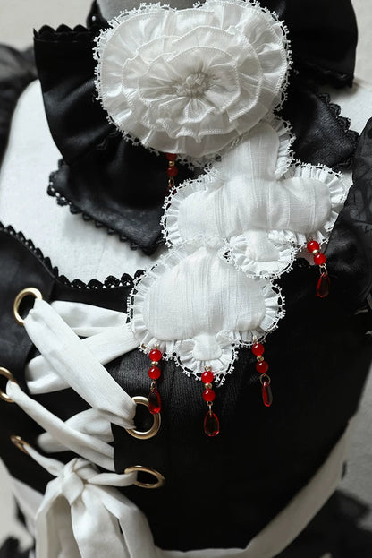 【9月3日予約締切】Gothic Fantasy Ribbon Choker with Playing Card and Bead Motif
