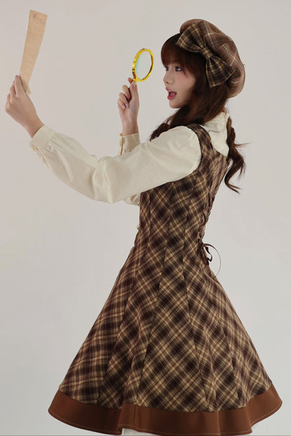 [Reservation Deadline February 3rd] Vintage Detective Series Lapel Cape + Suspender Dress + Ribbon Brooch