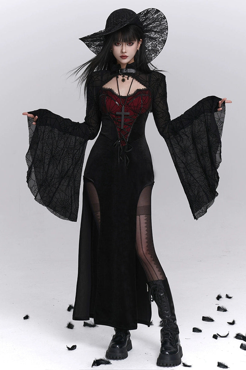 スリットキャミソールドレス＋シアートップス