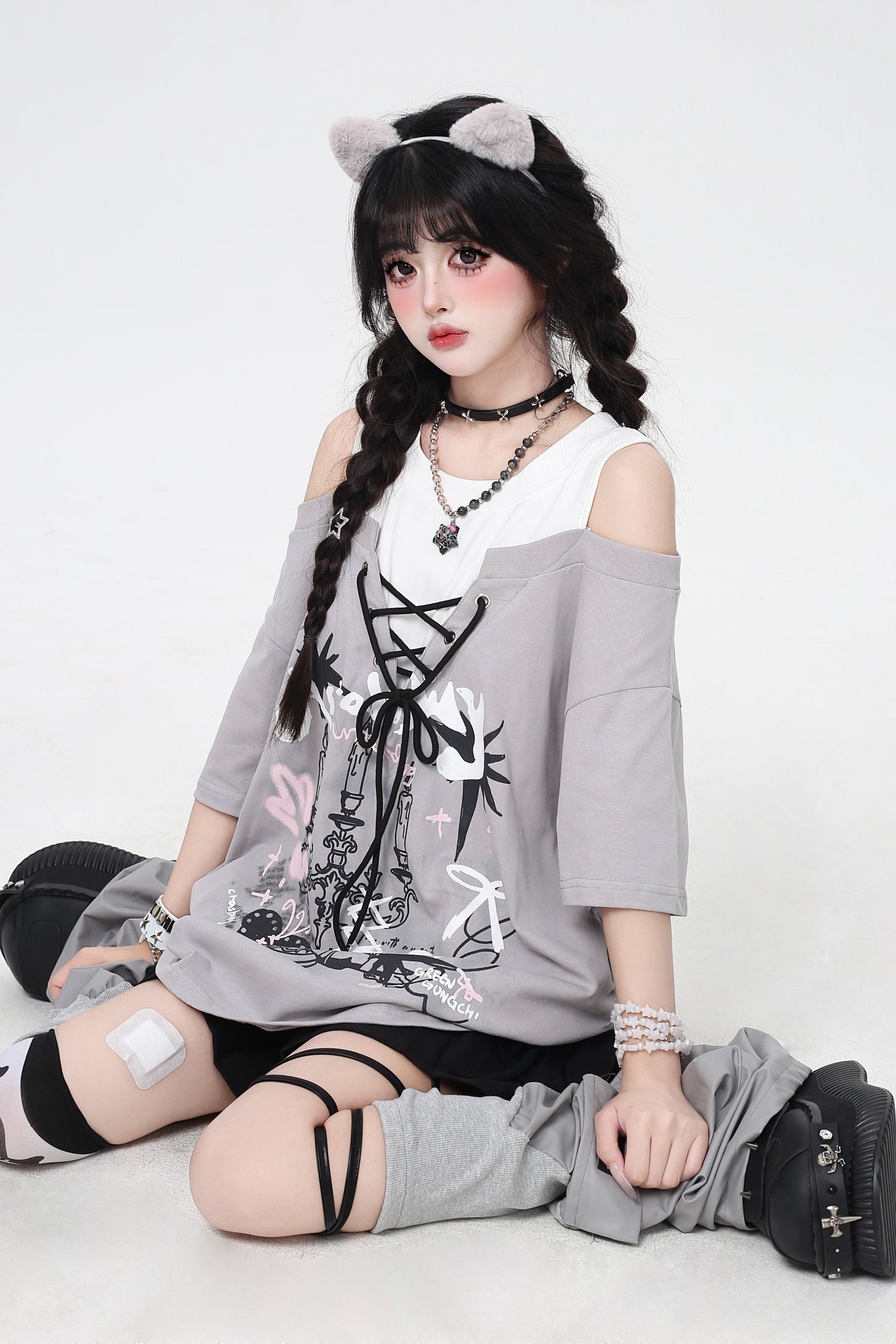 Crazy Girl Off-Shoulder Loose Top
