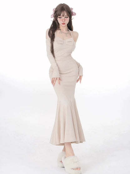 One-Shoulder Beauty S Curve Slim Ribbon Dress [Reserviertes Produkt].