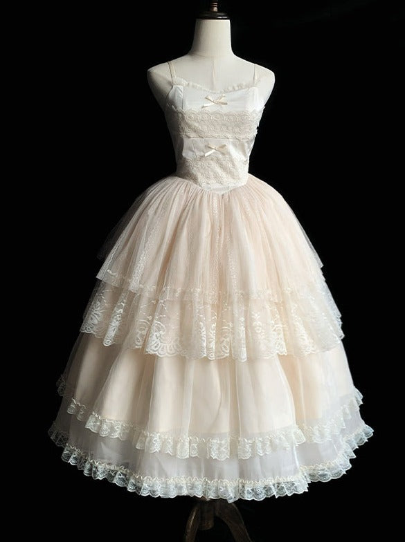 【予約商品】ピュアホワイトガーリーロリータドレス＋カーディガン＋インナートップス＋ベール＋スリーブ