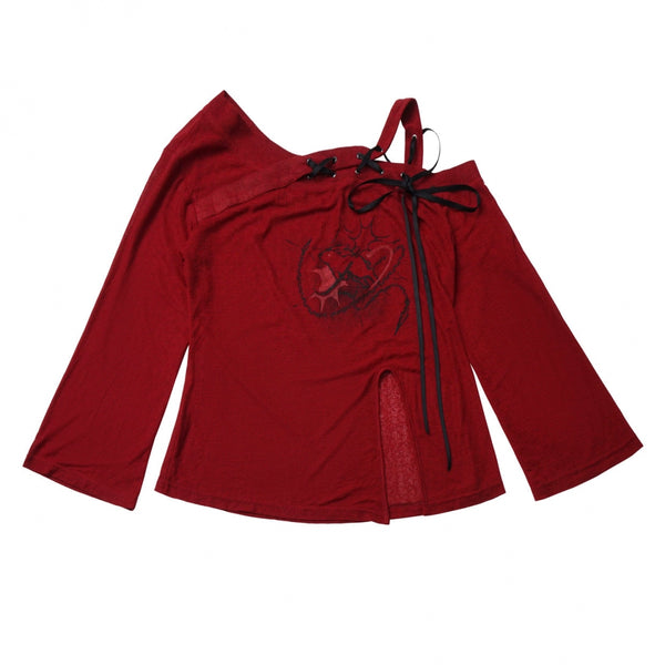 Splice mode red top + mode pants + rose belt