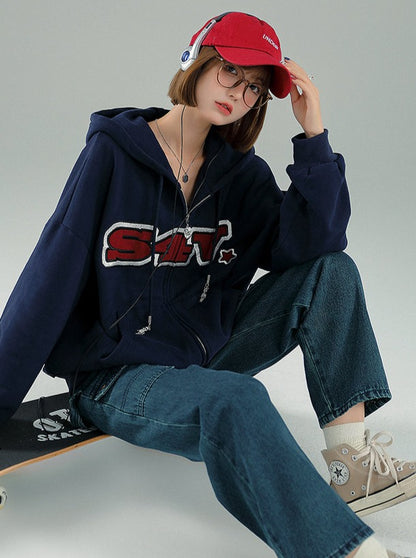 Loose American Retro Sweatshirt Hooded Hoodie