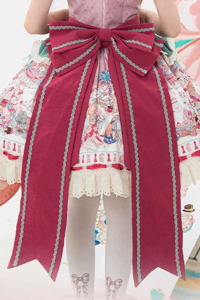 [Pre-order Deadline: July 1] Pink x Green Alice Cat Sweet Lolita Series Accessories (Bunny Ear Ribbon Hair Clip, Bunny Ear Ribbon Brooch, Bunny Ear Ribbon Tea Cup Hat, Back Ribbon Train)