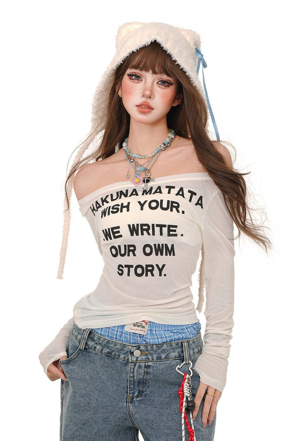 クールワンショルダーシンインナートップ