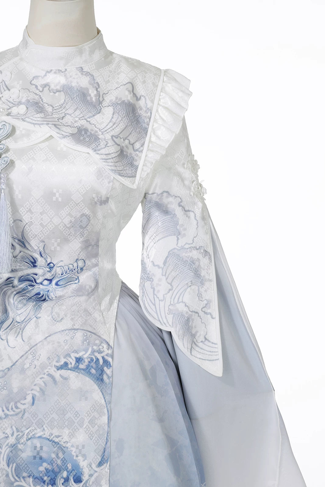 [Reservierungsschluss am 3. November] Neues asymmetrisches Panel-Kleidset im Chinese-Lolita-Stil mit Drachenmotiv und Quasten