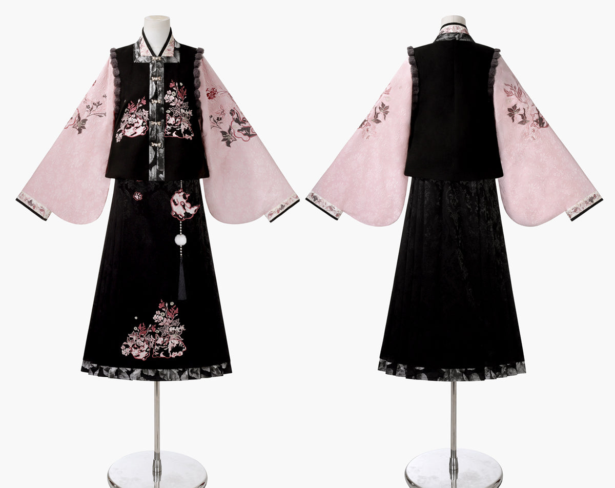 Dark Powder China Vest + Collar + Skirt