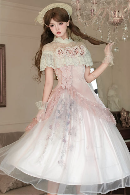 スイートピンクローズエレガントロリータセット