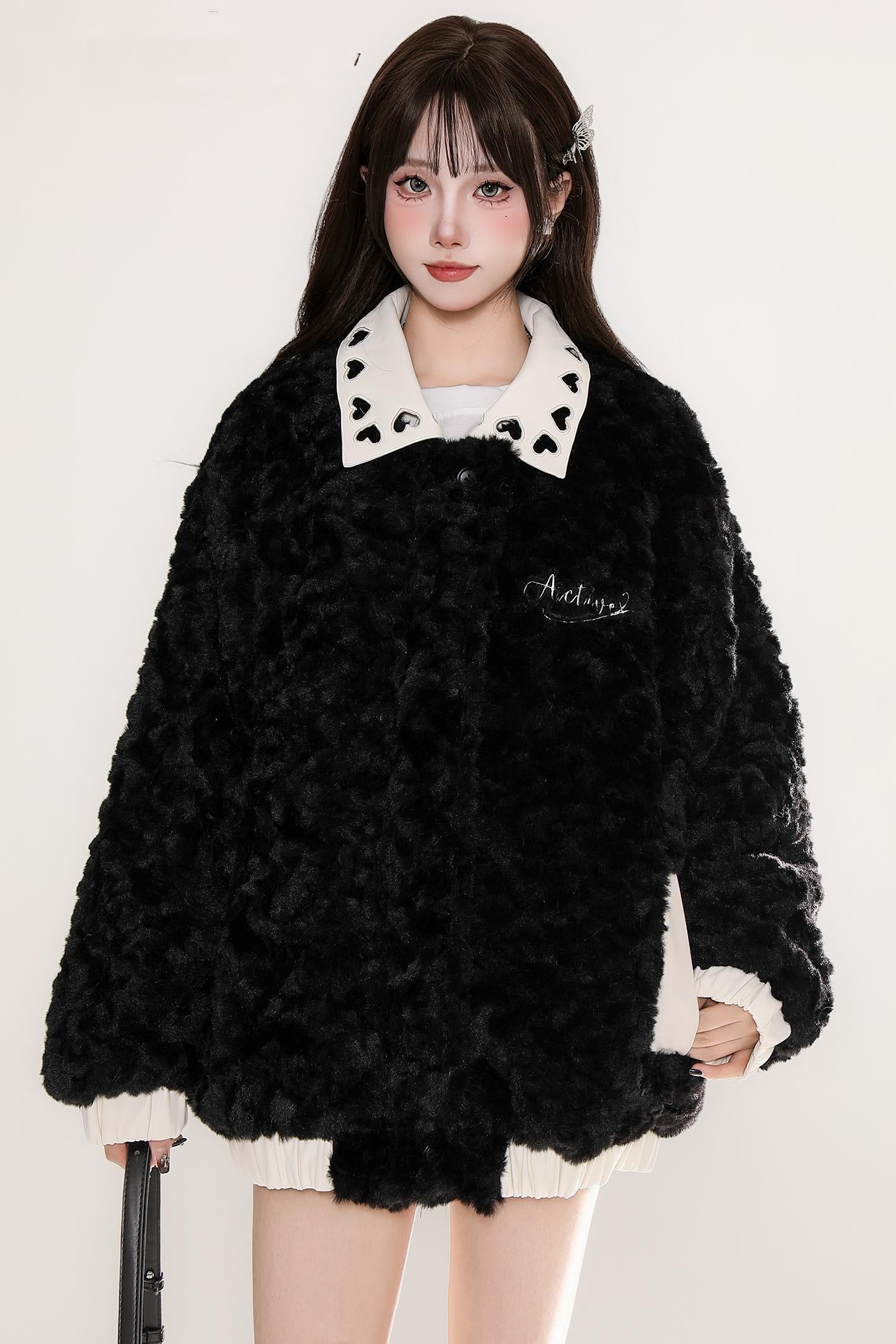 Padded plush wool warm jacket