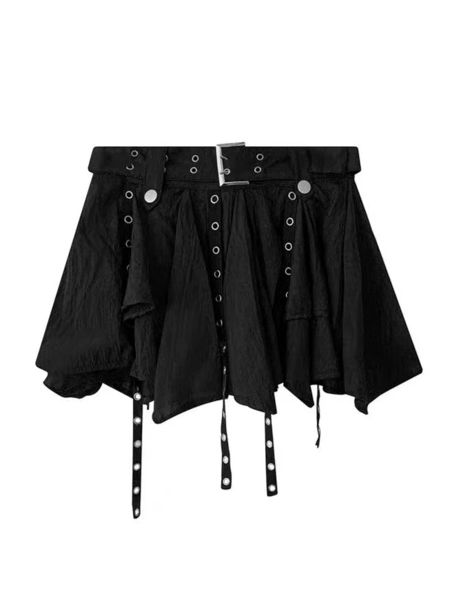 Punk Style Pleated Ruffle Skirt