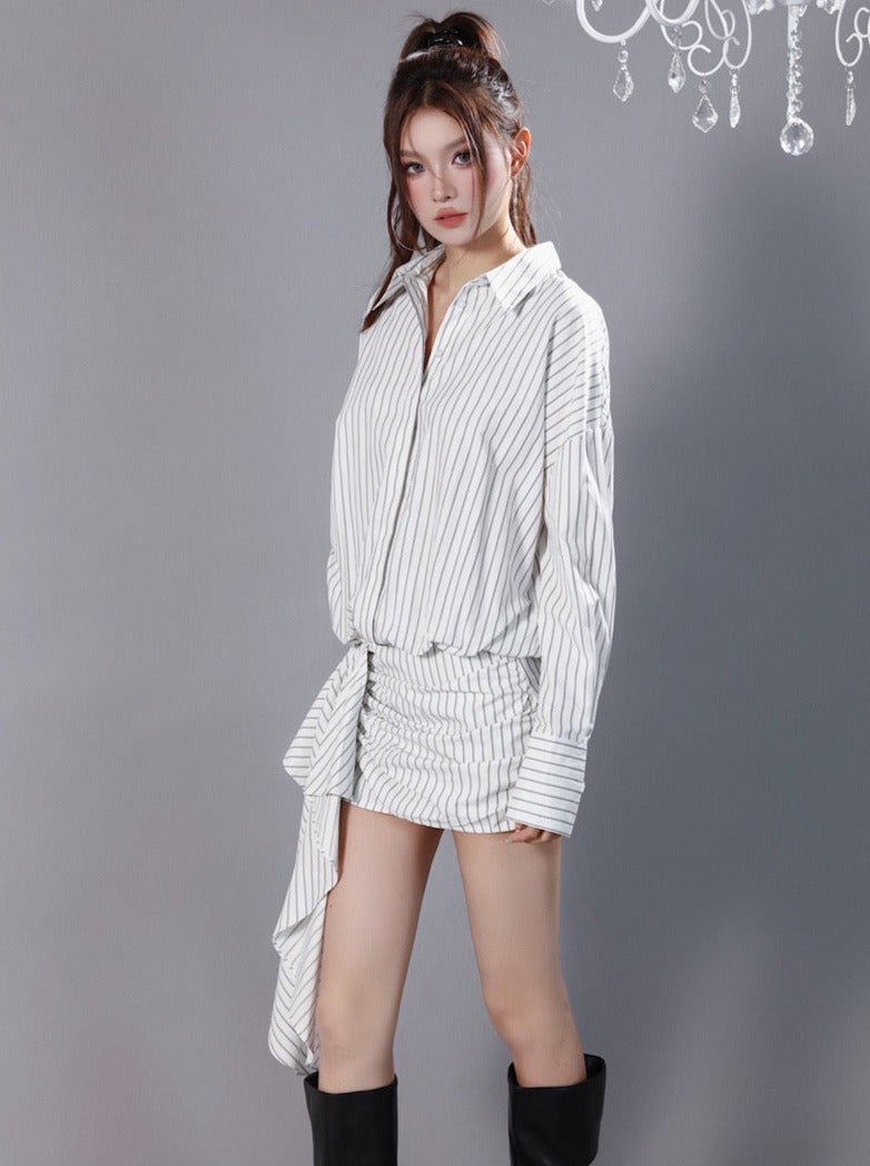 Striped asymmetrical outlet dress