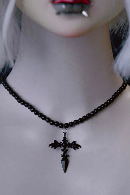 Gothic Faux Leather Stone Choker