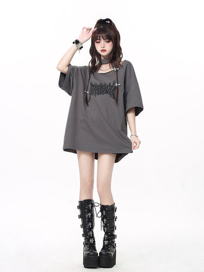 Choker Neck Gothic Loose Chain T-shirt