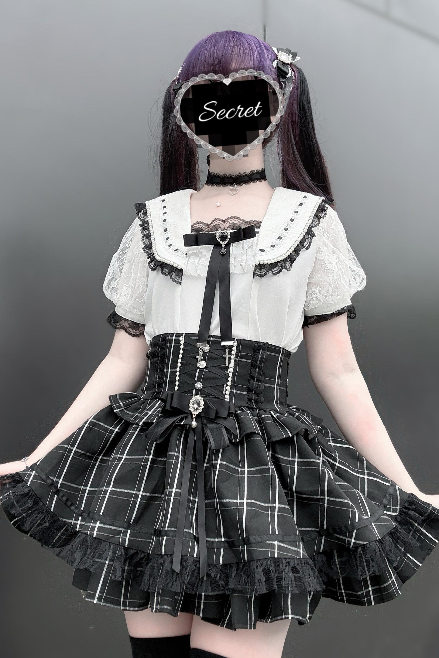 [Pre-Order] Lace Sailor Collar Jirai Kei Blouse