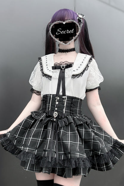 [Pre-Order] Lace Sailor Collar Jirai Kei Blouse