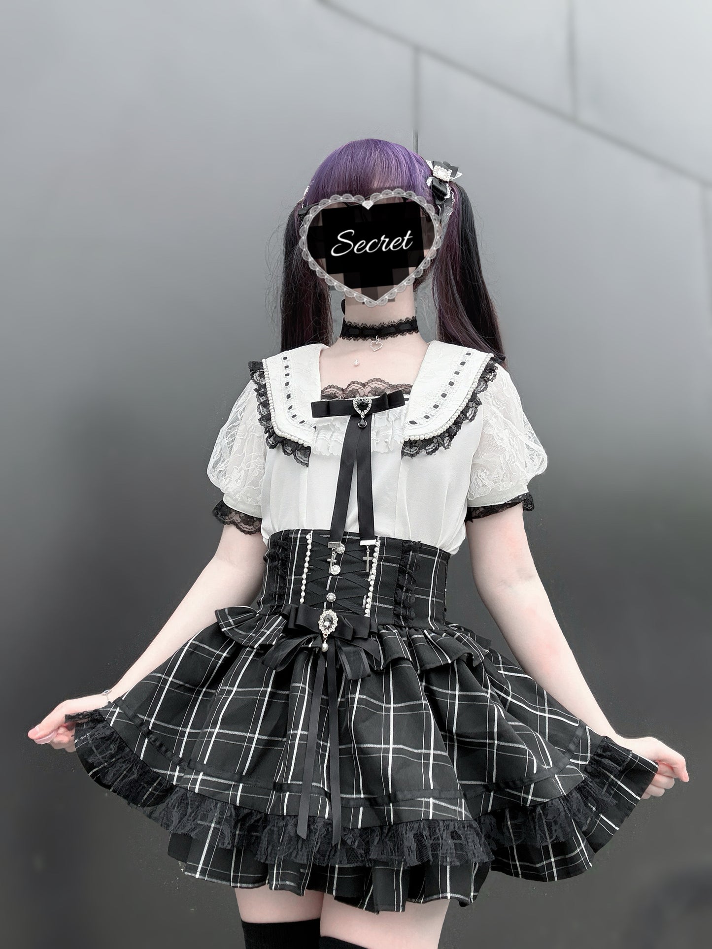 [Pre-Order] Lace Sailor Collar Jirai Kei Blouse