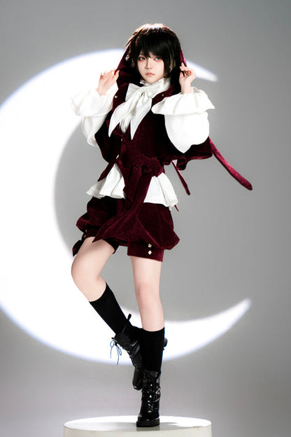 [May 27 reservation deadline] Hunting Rabbit Retro Red Bunny Ear Jacket + Vest + Shorts