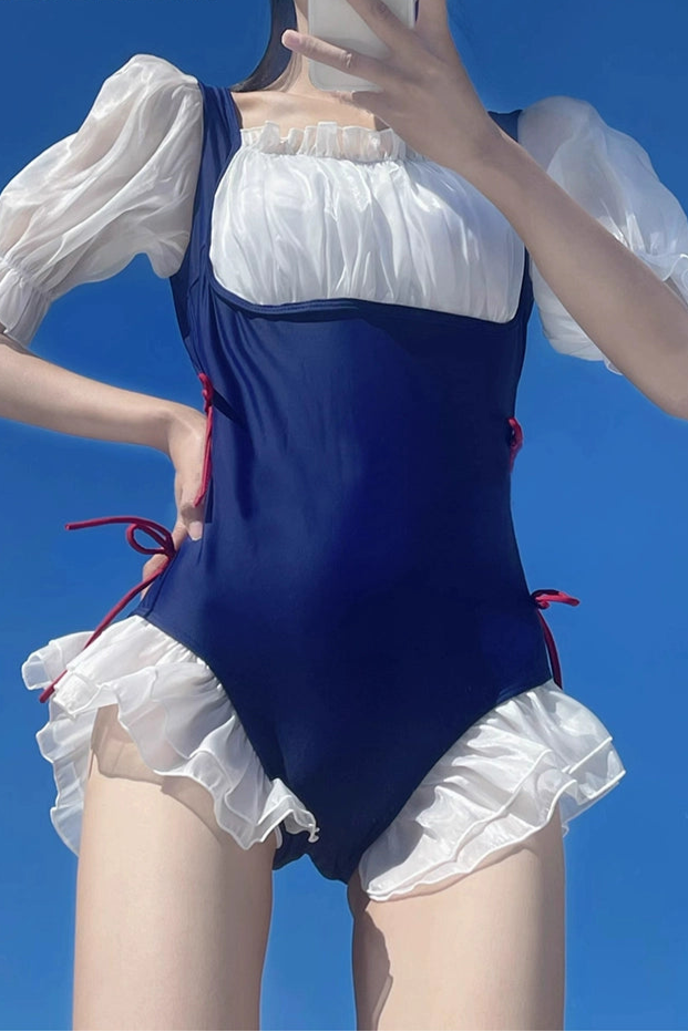 Snow White Style School Swimsuit