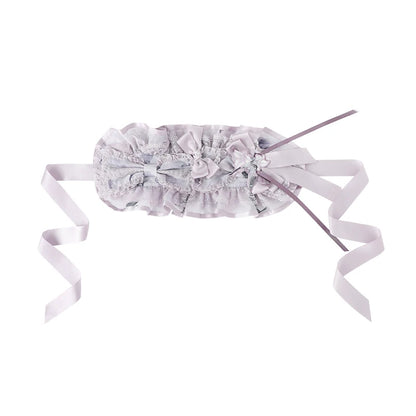 [Termine prenotazione: 9/8] Serie accessori con ricamo giglio nero x viola / bianco x viola [fascia per capelli / spilla]