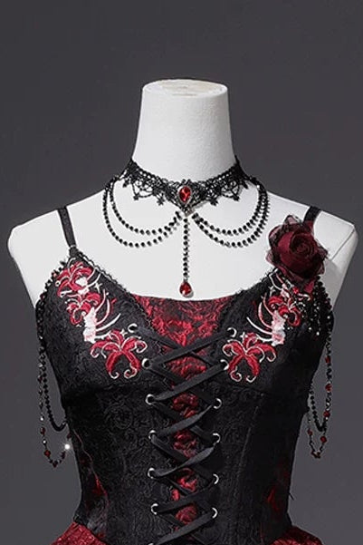 [Pre-order] Red and Black Dark Gothic Lolita Series Choker