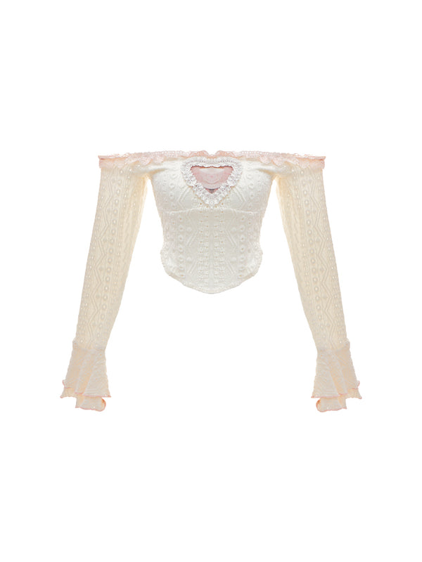 Sweet girly vest + off-the-shoulder top + cake ruffle skirt