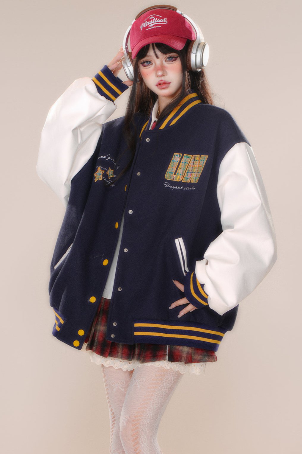 Over -size baseball club jacket