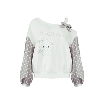 ドットワンショルダートップス+ドットパンツ