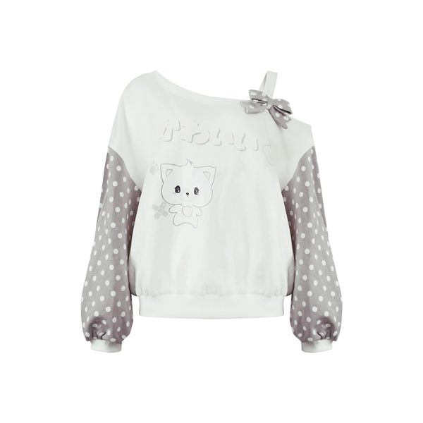 ドットワンショルダートップス+ドットパンツ