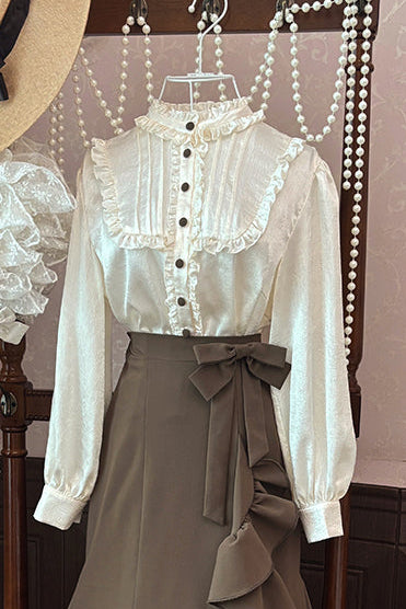 【12月23日予約締切】トワイライトレインロマンティックフリルシャツ