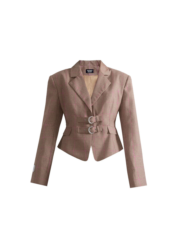 Retro Check Jacket + Asymmetrical Skirt