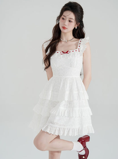 Stitched Cotton Flying Sleeve Dress