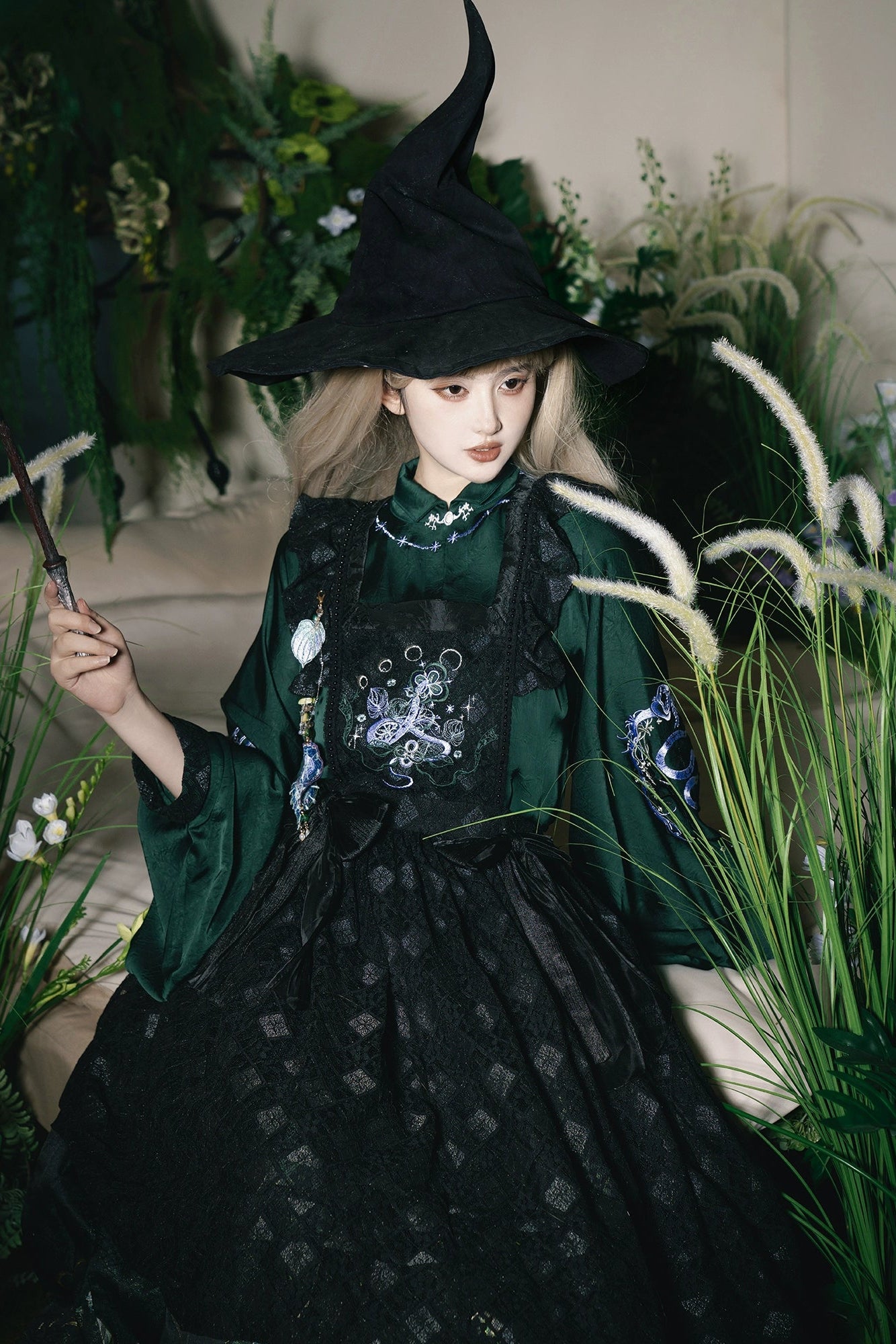 Dark retro jacket + skirt + long skirt + accessories