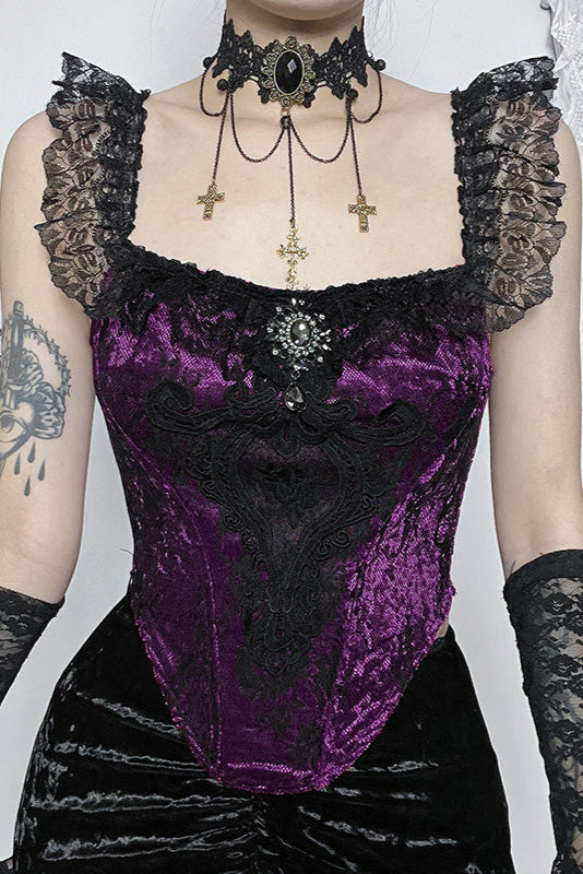 Velvet Bat Gown Girls Top + Gothic Skirt