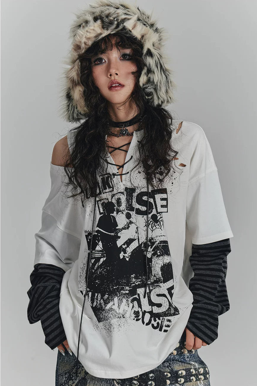 レトロダークボーダールーズトップス