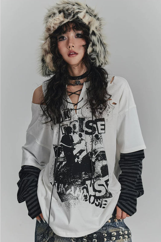 レトロダークボーダールーズトップス