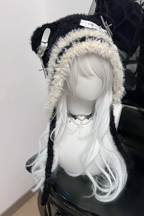 サブカルチャーベアハットキュートクロススターウールハット